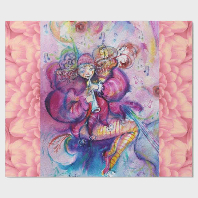 MUSISK ROSA NEDLAD MED UGGLA PRESENTPAPPER (Platt)