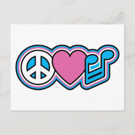 MUSISKA symboler för PEACE-KÄRLEK Vykort