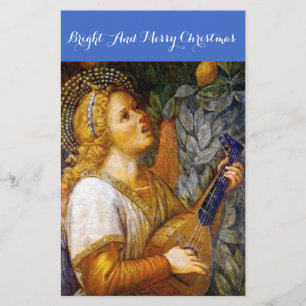 MUSISKT SKAPAR CHRISTMAS ANGEL I GULD GULT BLUE BREVPAPPER