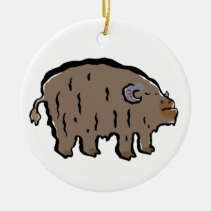 musk-oxe julgransprydnad keramik