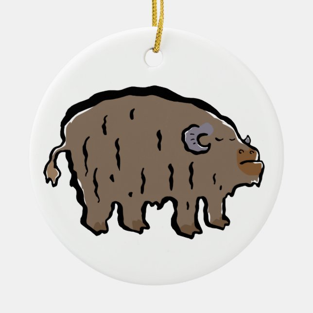 musk-oxe julgransprydnad keramik (Framsidan)