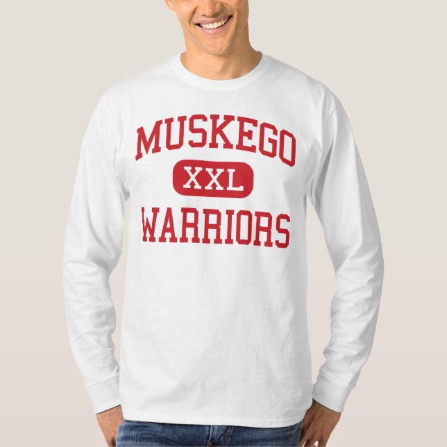 Muskego - krigare - kick - Muskego Wisconsin T Shirt (Framsida)