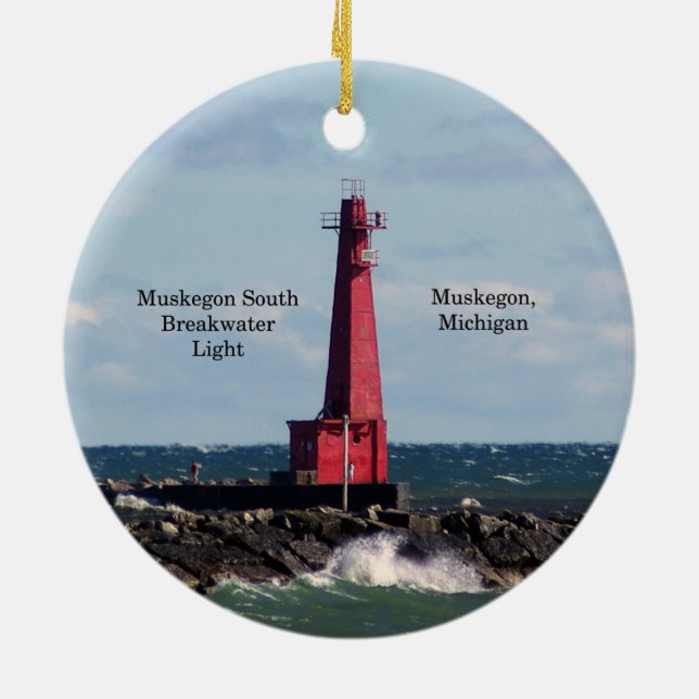 Muskegon Entrance Ljus dubbla sided ornament (Baksidan)