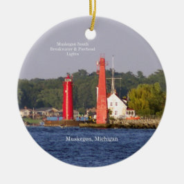 Muskegon Entrance Ljus prydnadsföremål Julgransprydnad Keramik