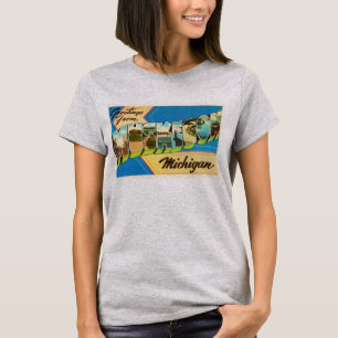Muskegon Michigan MI gammal vintage resorsouvenir Tröja