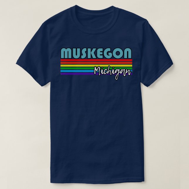 Muskegon Michigan Pride Muskegon LGBT-gåva LGBTQ T Shirt (Design framsida)