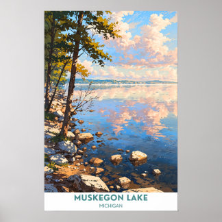 Muskegon Sjö, Michigan Poster