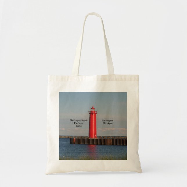 Muskegon South Pierhead Light tote bag Tygkasse (Framsidan)
