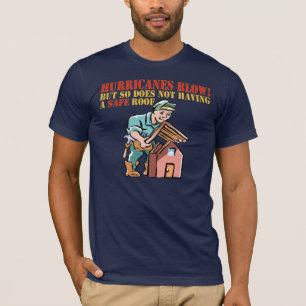 Muskel för Rooferorkanslag som kramar T-tröja T-shirt