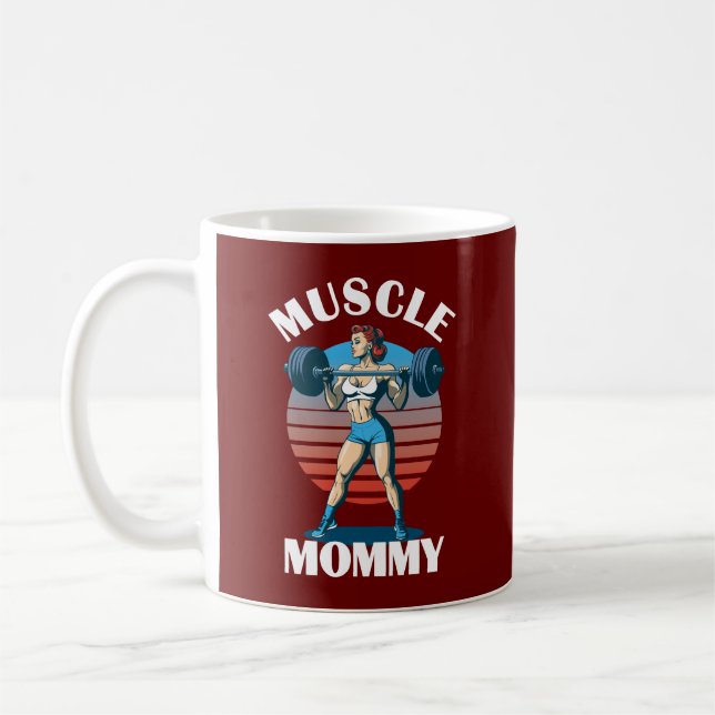Muskel Mamma - kvinnlig viktningsliftare Kaffemugg (Vänster)
