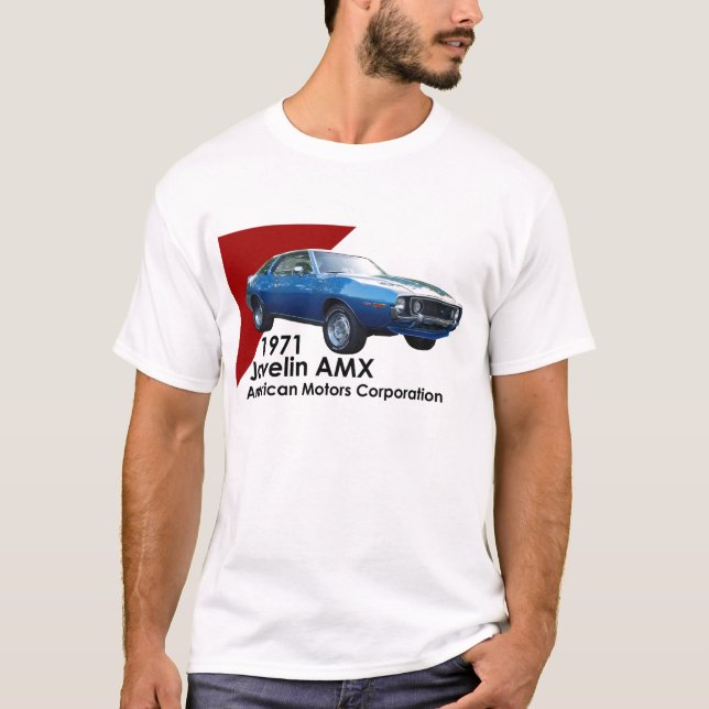 Muskelbil 1971 för Javelin AMX vid AMC Tee Shirt (Framsida)