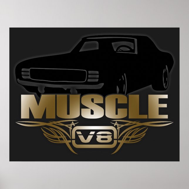 Muskelbil V8 Poster (Framsidan)