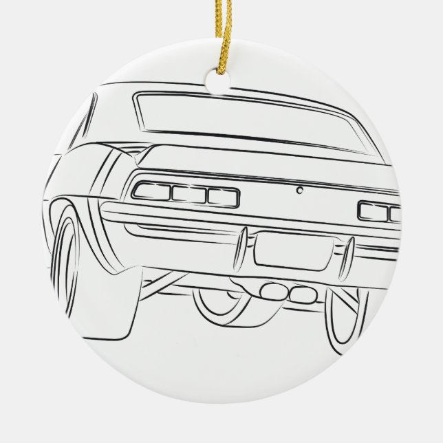 Muskelbilteckning Julgransprydnad Keramik (Framsidan)