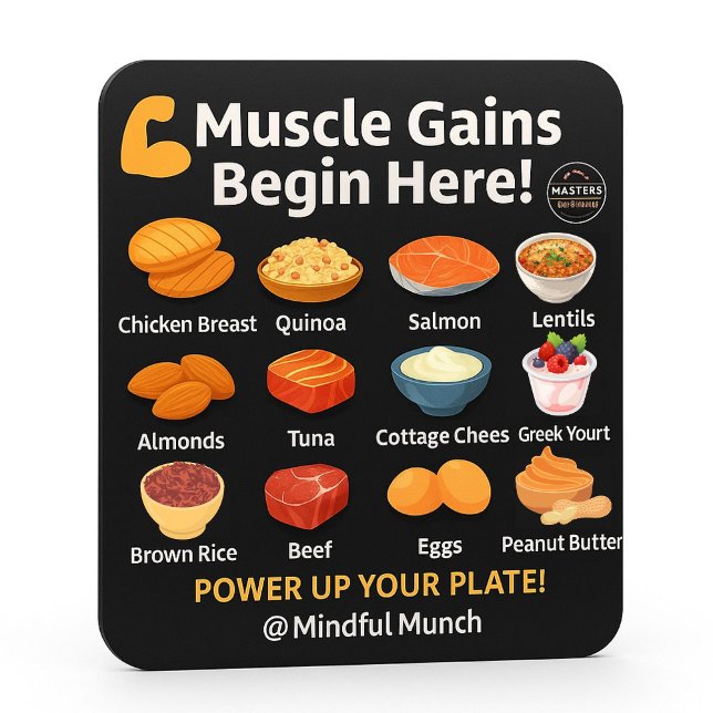 Muskelbyggande Kylskåpsmagnet (Fuel your gains with high-protein foods—this magnet is a must for fitness fans and active teens.)
