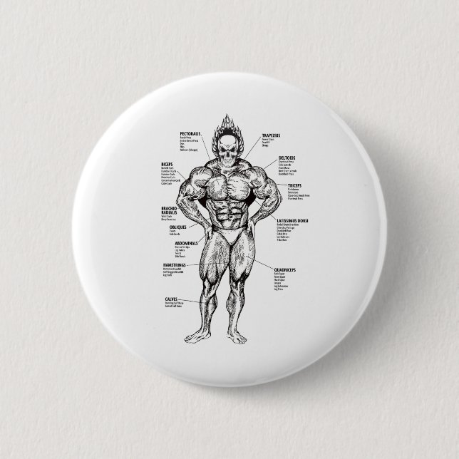 Muskeldiagram och träningsguide - Bodybuilding Mot Knapp (Framsida)
