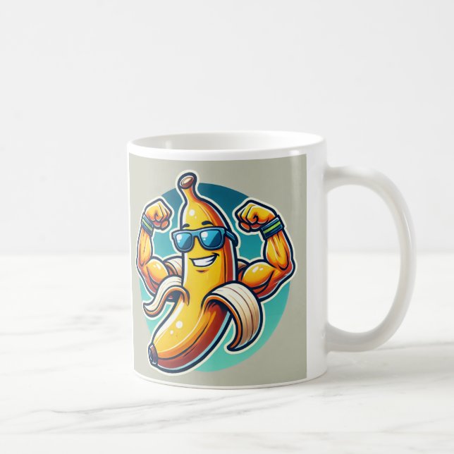 Muskelstark Bananmugg - Fyll Din Morgon Med Energi Kaffemugg (Höger)