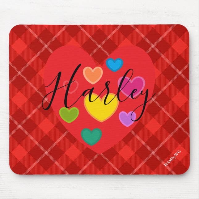 Muskepad - HAMbyWG - Rött hjärta Musmatta (Framsidan)