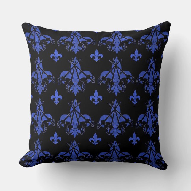 Musketeer Swords Blue Dekorativ kudde (Framsida)