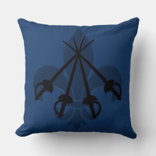 Musketeer Swords Blue Kudde