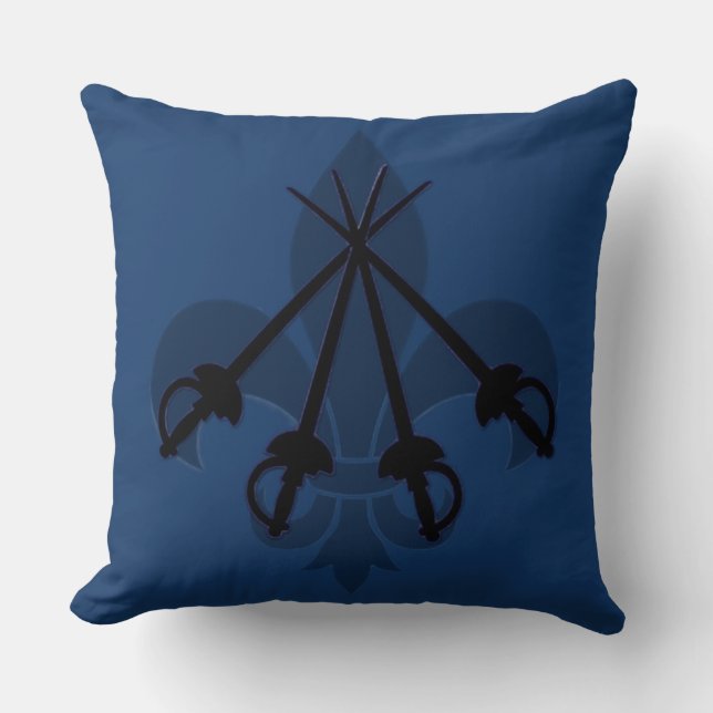 Musketeer Swords Blue Kudde (Framsida)