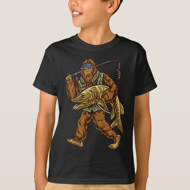 Muskie Fishing Bigfoot Musky Hunting Fishermen 1 T Shirt (Framsida)