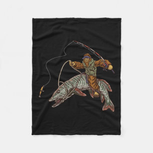 Muskie Fishing Tiger Musky Hunting Bigfoot Fisherm Fleecefilt