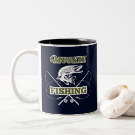 Muskie Fishing Trophy Sports Fish Två-Tonad Mugg