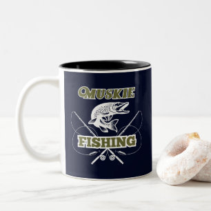 Muskie Fishing Trophy Sports Fish Två-Tonad Mugg