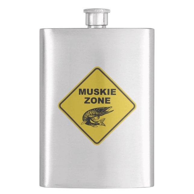 Muskie Fishing Zon Sign Fickplunta (Framsidan)