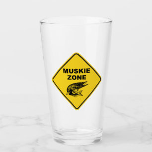 Muskie Fishing Zon Sign Glaskopp