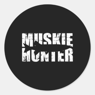 Muskie Hunter Fishing Runt Klistermärke