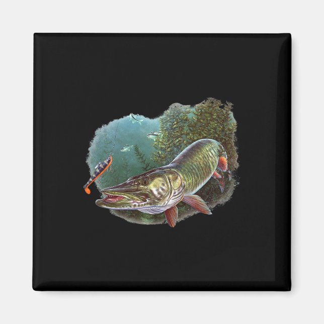 Muskie Hunter Musky Fisherman Flygfiske Lure Nov Magnet (Framsidan)