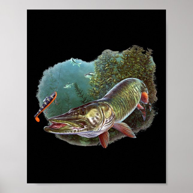 Muskie Hunter Musky Fisherman Flygfiske Lure Nov Poster (Framsidan)