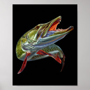 Muskie Hunter Musky Fisherman Lure Flygfiske Nov Poster