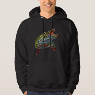 Muskie Hunter Musky Fiskare Lock Fly Fishing Nov Hoodie