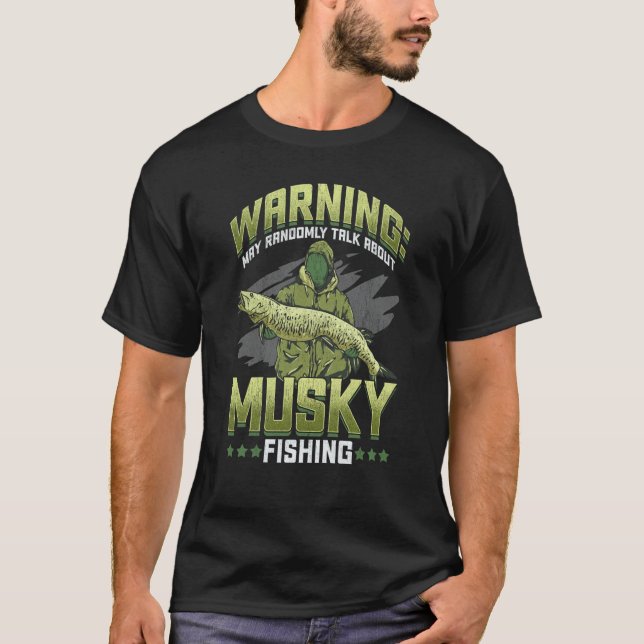 Muskie Musky Gädda Fisk Muskellunge Muskie Fiske T Shirt (Framsida)