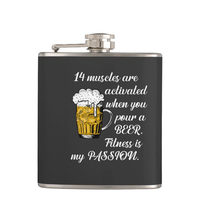 Muskler aktiverade när du häller en öl. fickplunta (Framsidan)