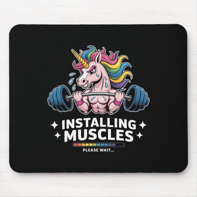 Musklor som installerar Unicorn Weightlyftande Bod Musmatta (Framsidan)