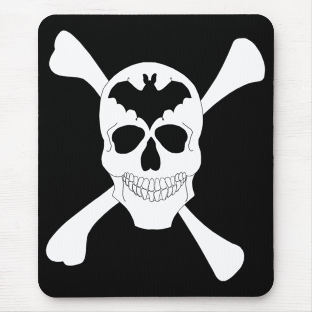 Musknapp för Skull och korsben Musmatta (Framsidan)