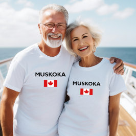 Muskoka Canada Canadian Flagga Light-Färg T Shirt