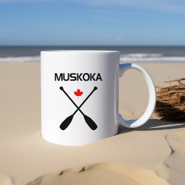 Muskoka Canada Crossed Paddle Oars Maple Löv Kaffemugg