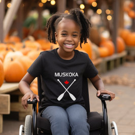 Muskoka Canada Crossed Paddle Oars Maple Löv Mörk T Shirt