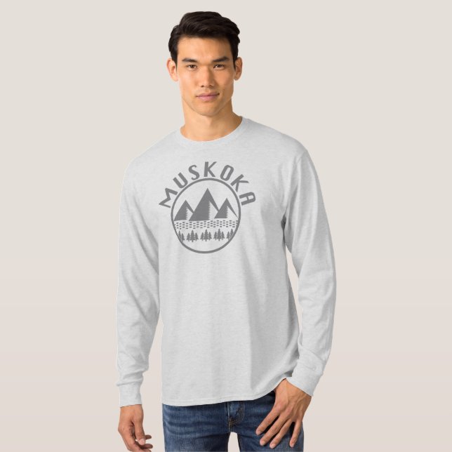 Muskoka Design - grundläggande Långärmad T-Shirt (Hel framsida)
