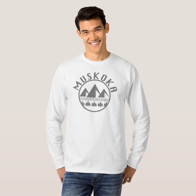 Muskoka Design - grundläggande Långärmad T-Shirt (Hel framsida)