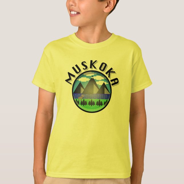Muskoka Design (version 2) - Barns grundläggande T Shirt (Framsida)