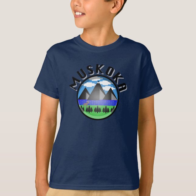 Muskoka Design (version 2) - Barns grundläggande T Shirt (Framsida)