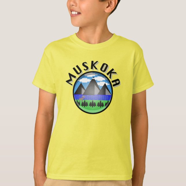Muskoka Design (version 2) - Barns grundläggande T Shirt (Framsida)