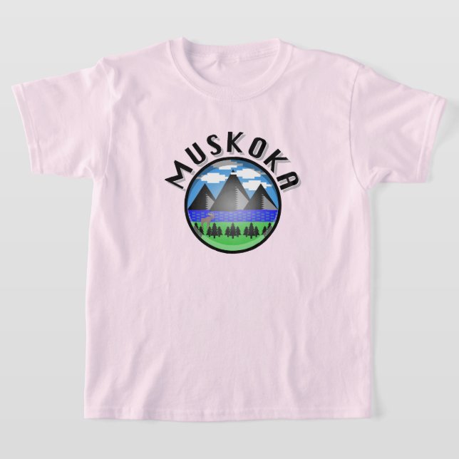 Muskoka Design (version 2) - Barns grundläggande T T Shirt (Laydown)