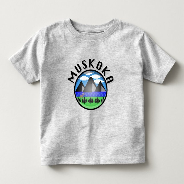 Muskoka Design (version 2) - Småbarn Bra Jersey T Shirt (Framsida)