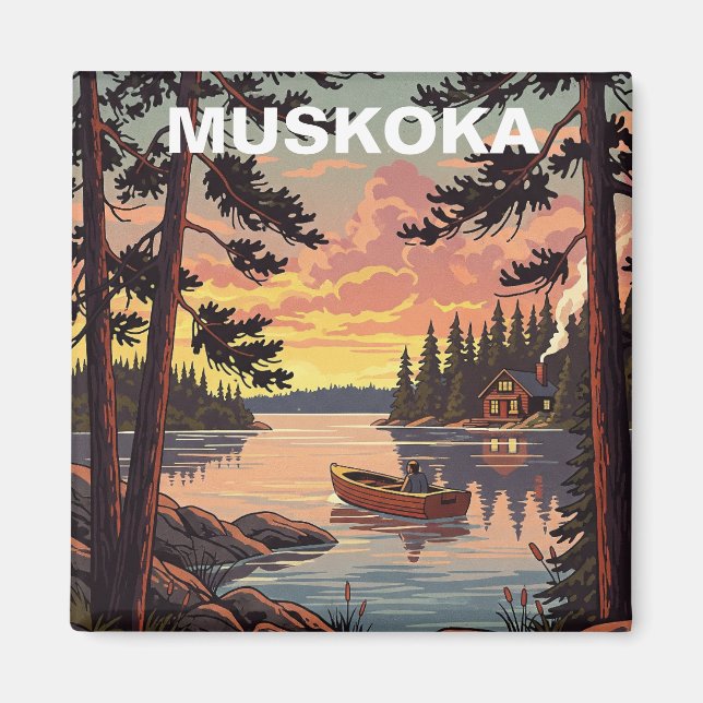 Muskoka Ontario Kanada Magnet (Framsidan)